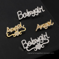 Customized Name brooch Stainless Steel Jewelry womens diamond brooch